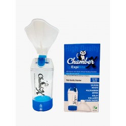 Chamber X 10 Yaş Üstü Çocuklar ve Yetişkinler için Maskeli ,Düdük Sistemli Valfli İnhalasyon Chamberı (Mavi Renk)