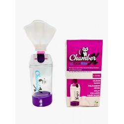 Chamber X 5-10 Yaş Çocuklar için Maskeli ,Düdük Sistemli Valfli İnhalasyon Chamberı (Mor Renk)